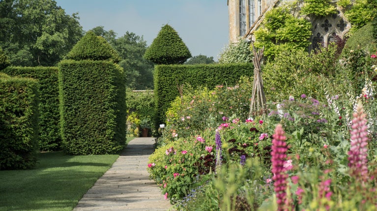 A path through part of the garden at Lytes Cary Manor, Somerset